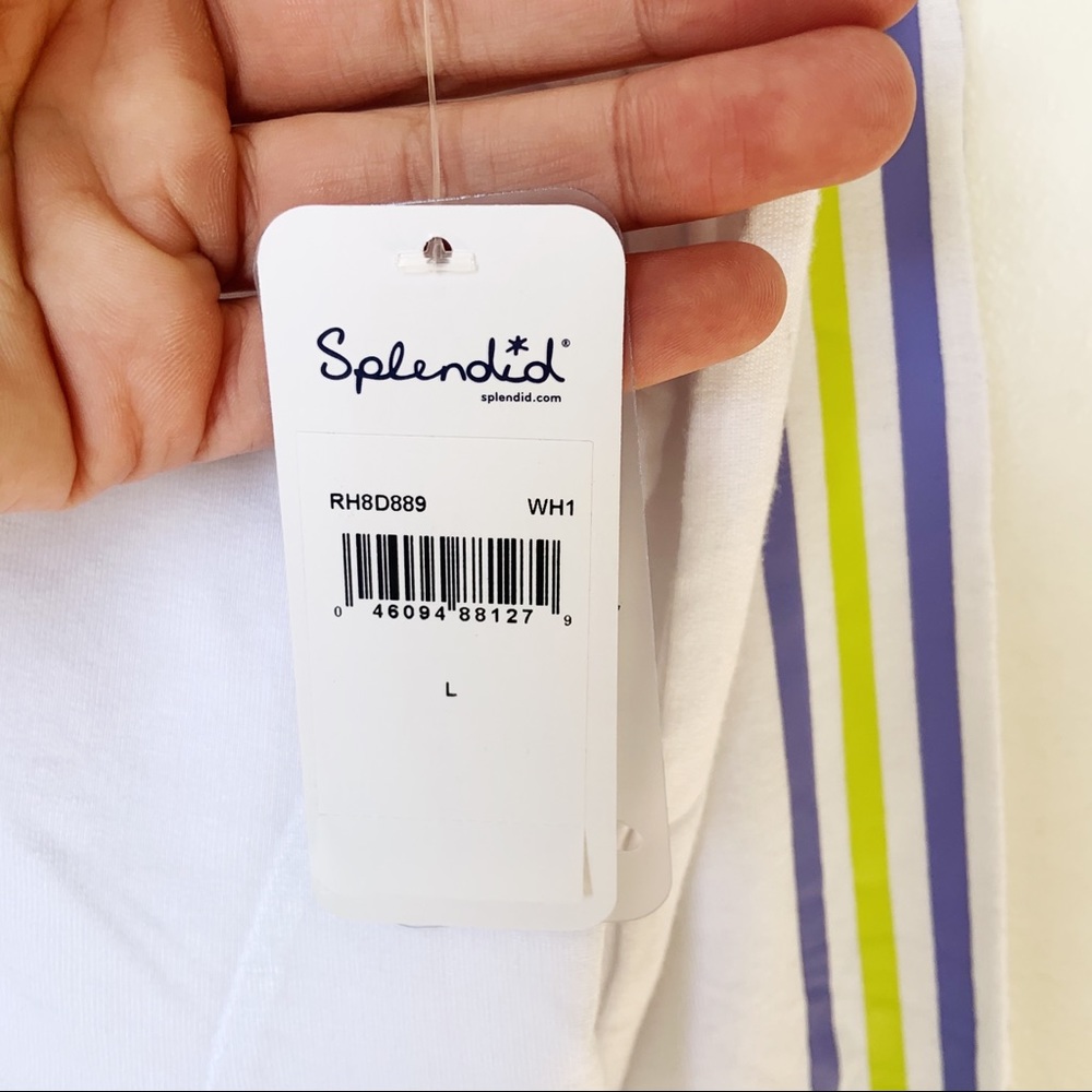 NWT Splendid Studio Split Back Striped Sleeve Top… - image 4